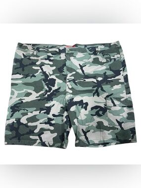 Wrangler Rugged Wear Camo Cargo Shorts Big & Tall Size 54 Green Camouflage